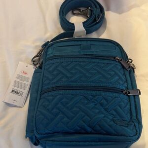 Lug Teal Quilted Crossbody Bag